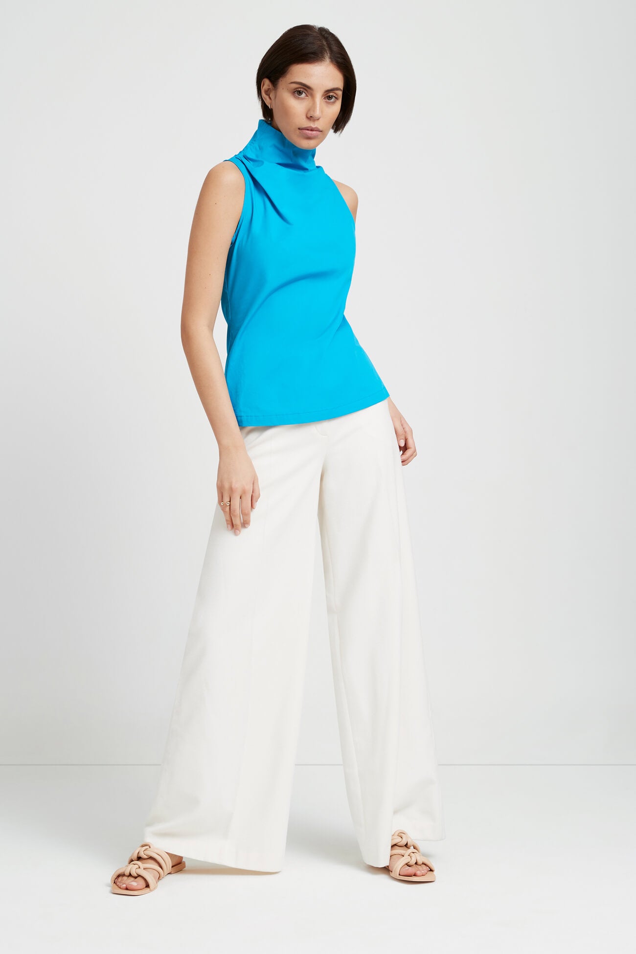 Light Blue Sleeveless Wide-Neck - Rosaly Top | Marcella
