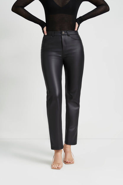 Black Vegan Leather Leather Sheen - Vinci Pants | Marcella